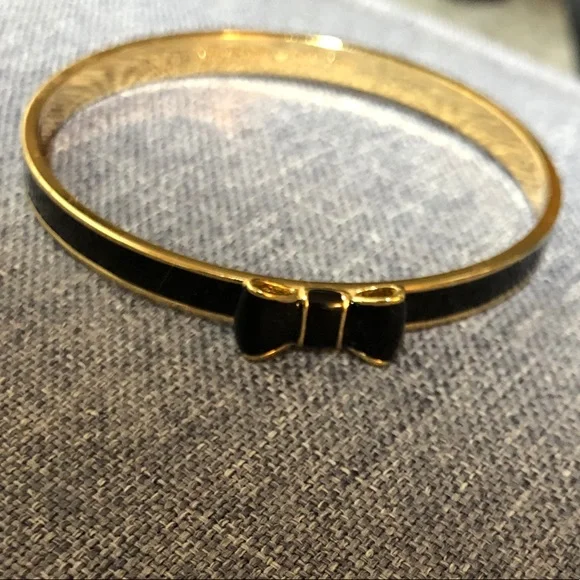 Kate Spade Black & Gold Take a Bow Bracelet - Picture 2 of 3